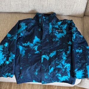 Columbia Kids Navy and Bright Blue Printed Ski Jacket